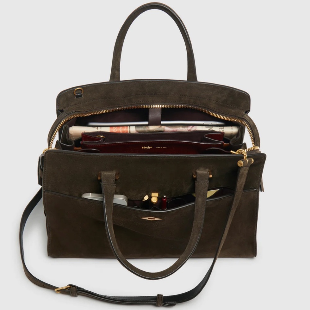 METIER of London 'Private Eye' Chocolate Italian Suede - MSRP $3650 - BNIB - Picture 7 of 9